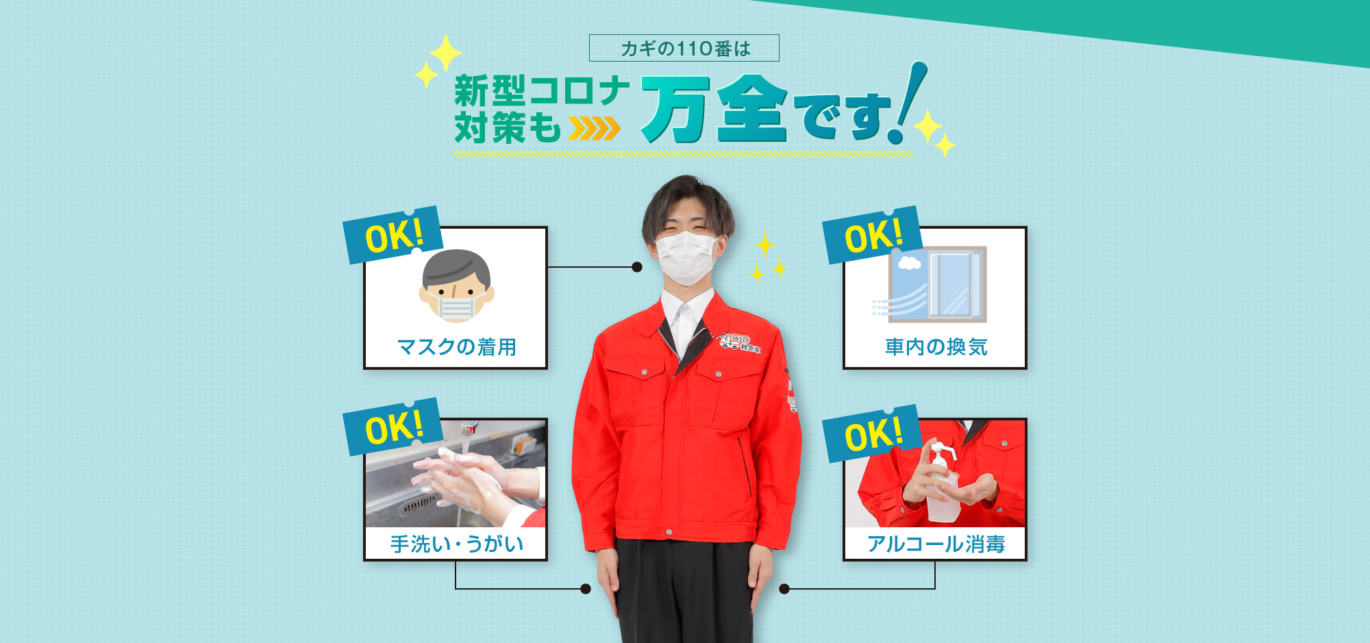 カギの365日救急車は新型コロナ対策も万全です!